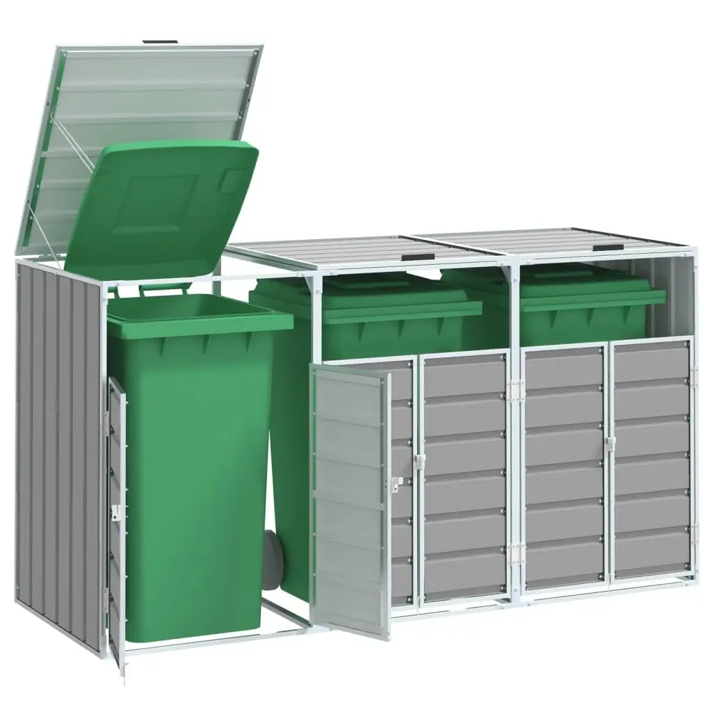 Wheelie Bin Storage for Triple Bins Gray 85