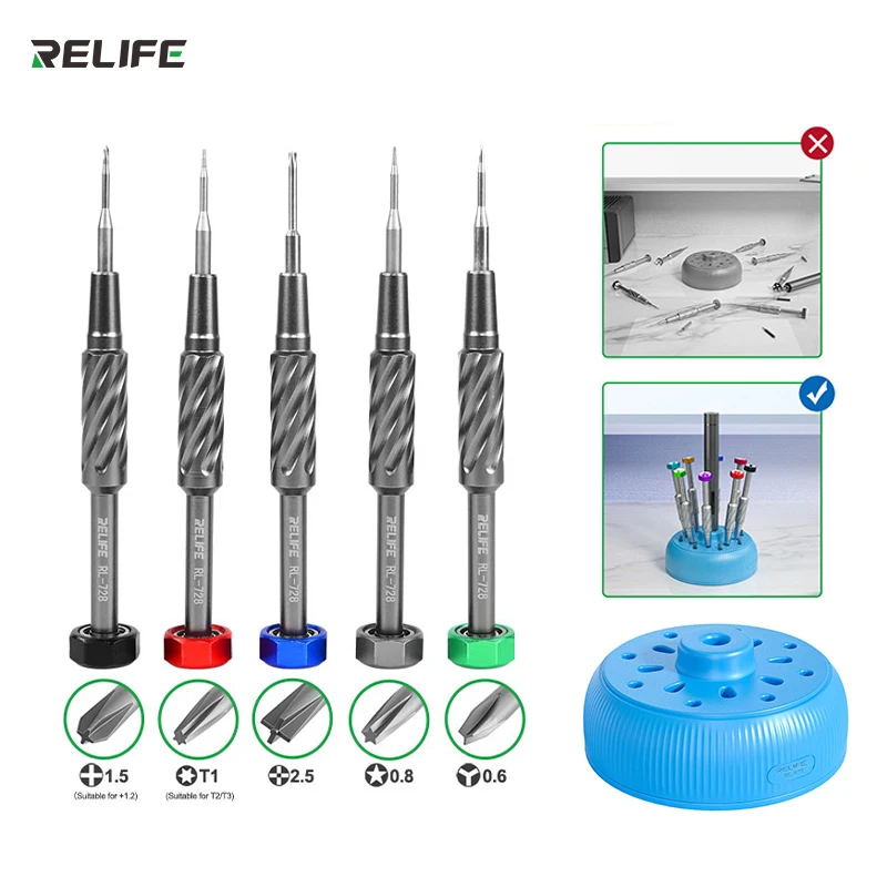 RL-728 Precise Repair Bolt Driver For iPhone Android Mobile Phone Main Board LCD Screen Dismantling Combat Screwdriver Set Tool