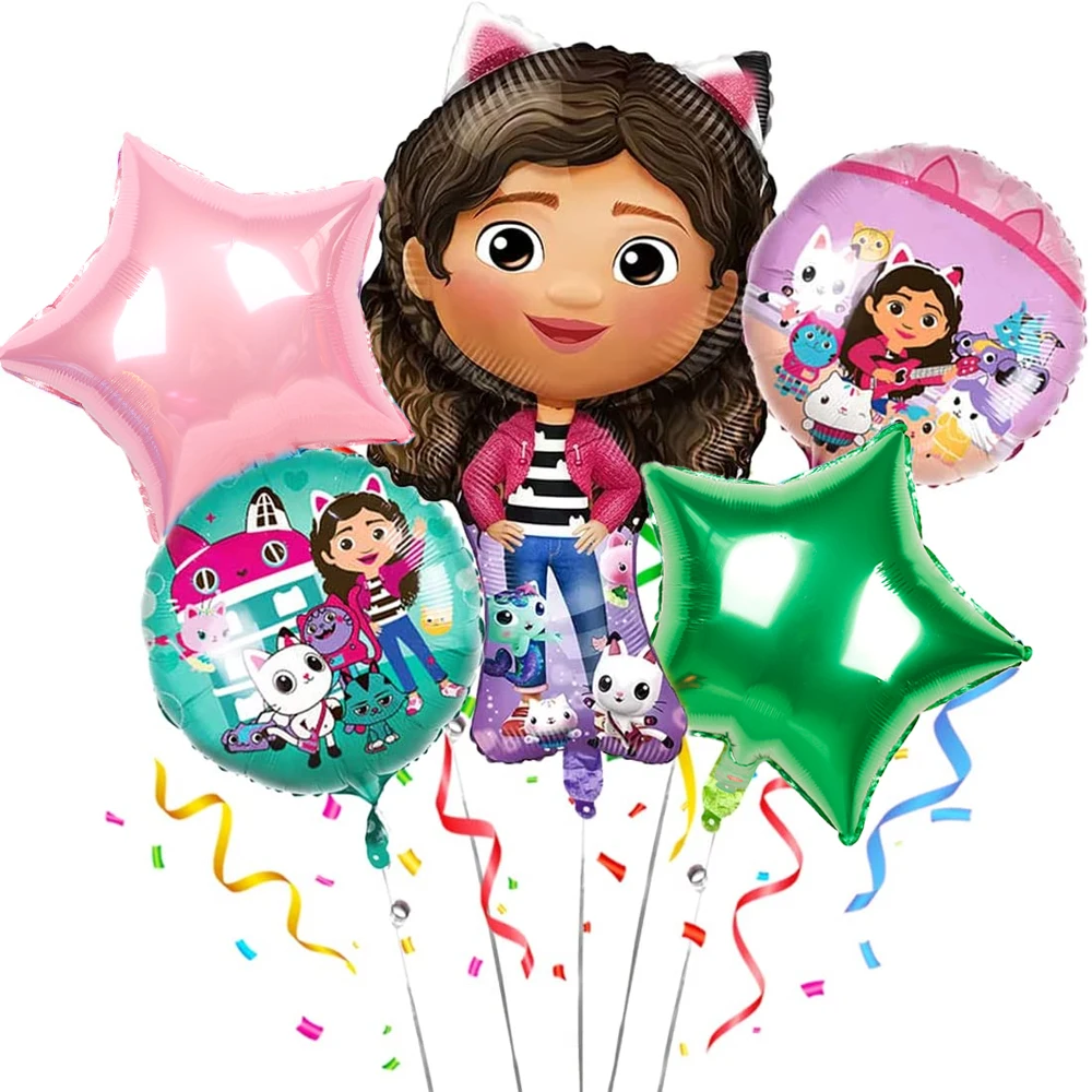 Gabby Dollhouse Balloons Party Supplies Girls Happy Birthday Decor Suger Cat Helium Balloon Baby Shower supplies Kids Toy Balls