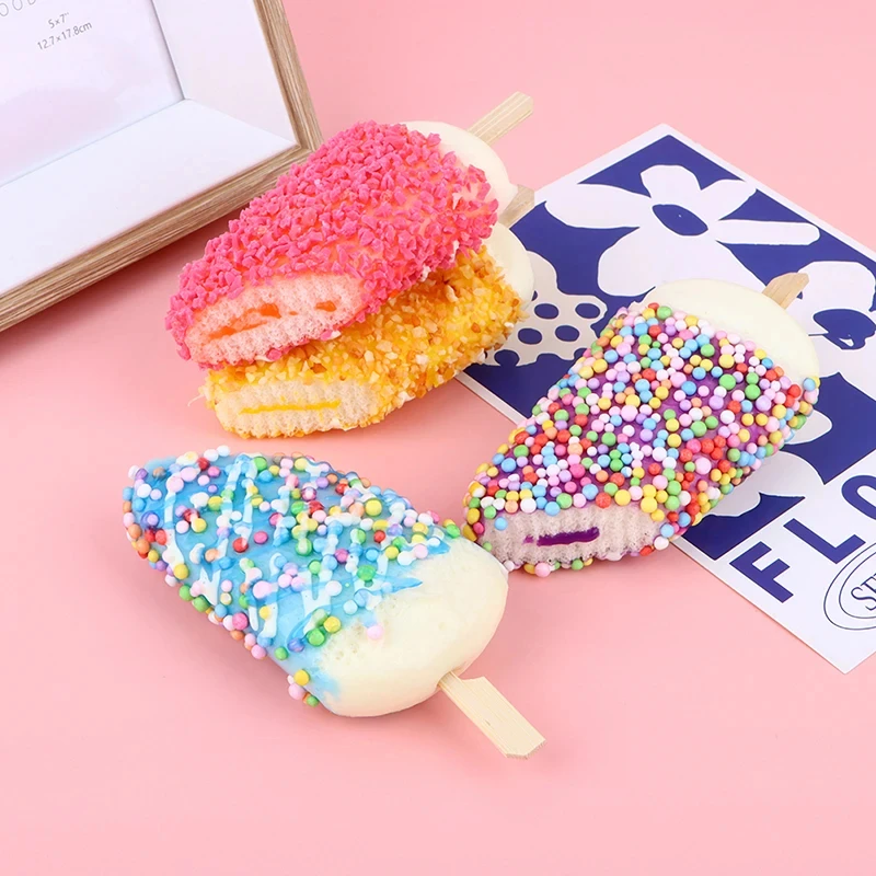 Creative Take a Bite Popsicle Model Simulation Ice Cream Artificial Dessert Fake Food Summer Party Decor Window Display Props