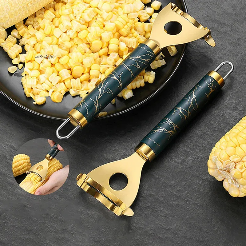 

Stainless Steel Circular Corn Peeler with Serrated Blade - Cob Shaver Planer Stripper Cutter Kitchen Tool