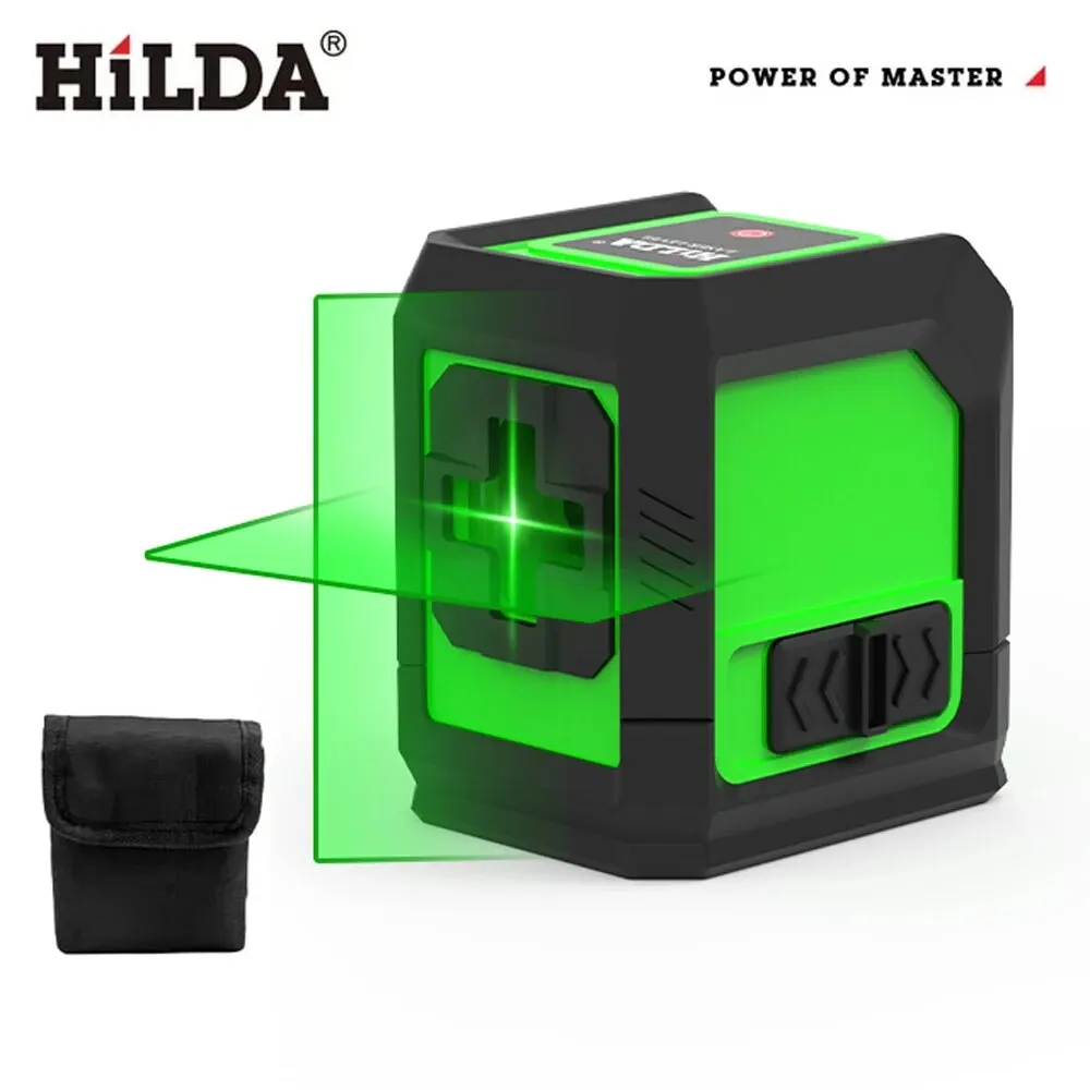 HILDA 2-Linien-Laser-Wasserwaage, grüner Strahl, selbstnivellierend, mit Magnet, horizontal, vertikal, Kreuzlinien-Grünlaser – Detail 12