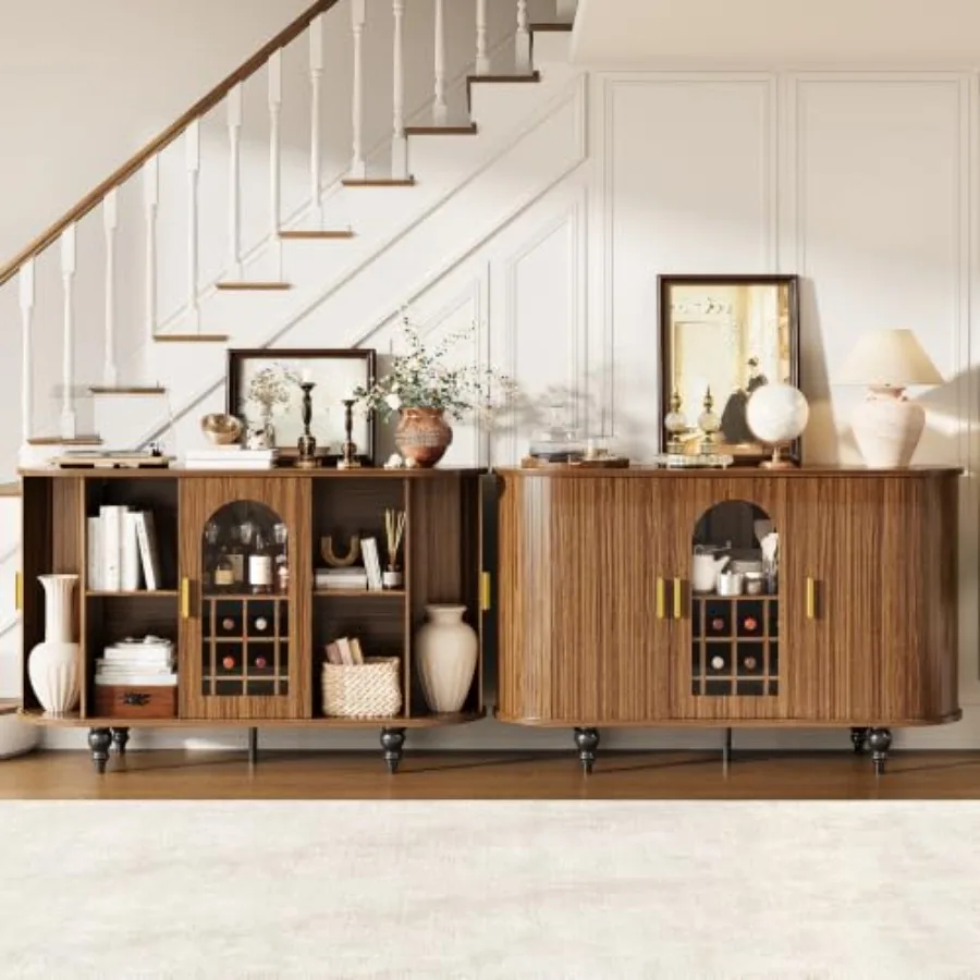 Bar Cabinet with Storage, Liquor Bar Cabinet with Sliding Door