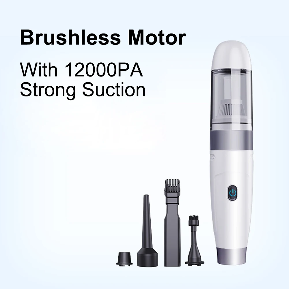 Cordless Car Vacuum 12000PA High Power Handheld Vacuum Pump Rechargeable 4-in-1 Portable Vacuum with Filter for Car Home Office