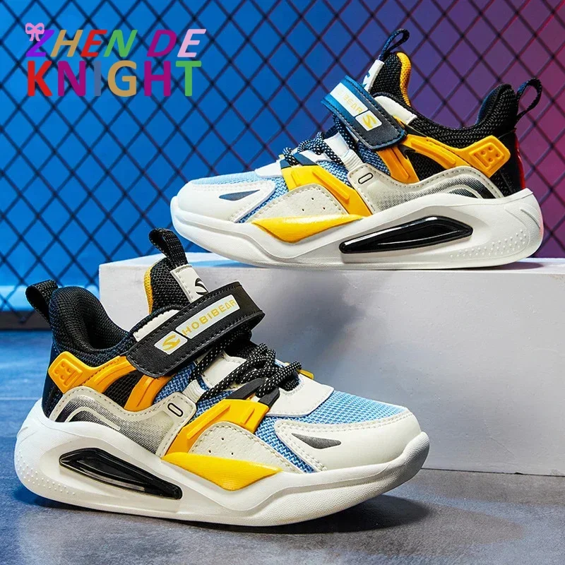 2024 Kids Trendy Sports Shoe Children Non-slip Lightweight Sneaker Outdoor Basketball Breathable Boys Casual Walking Shoe