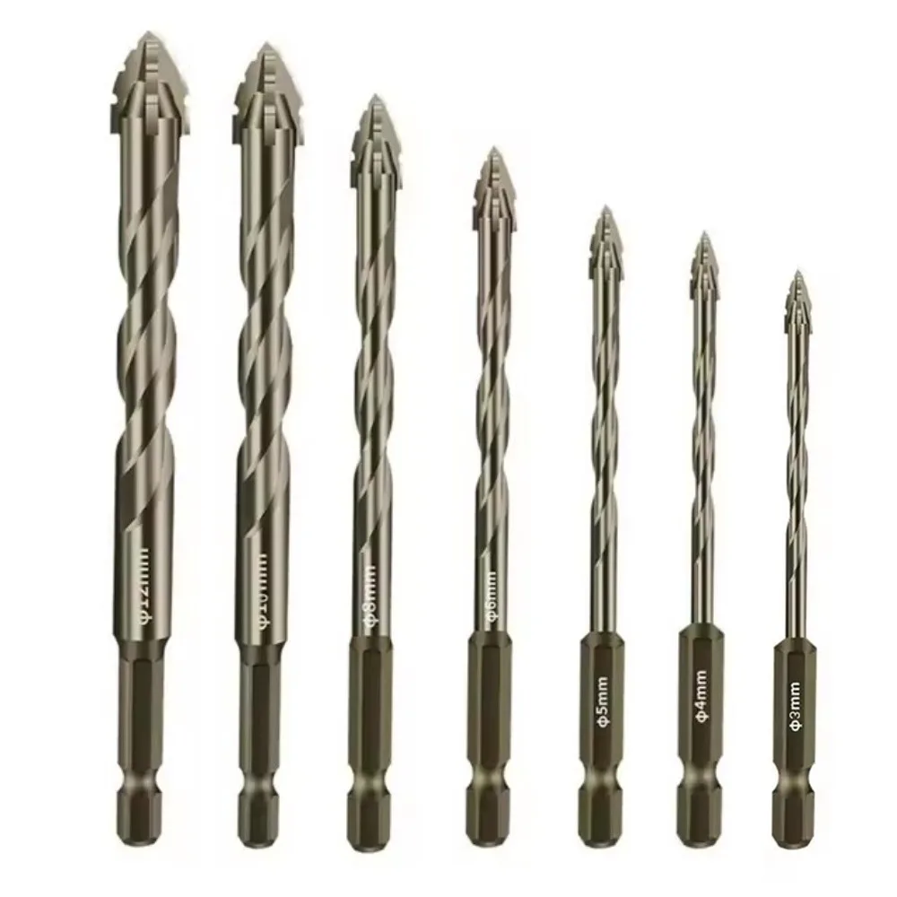 1Pcs Four-Edged Serrated Eccentric Drill Bits Set High Hardness Hexagonal Simple Installation Skewed Head Drill Bit Set