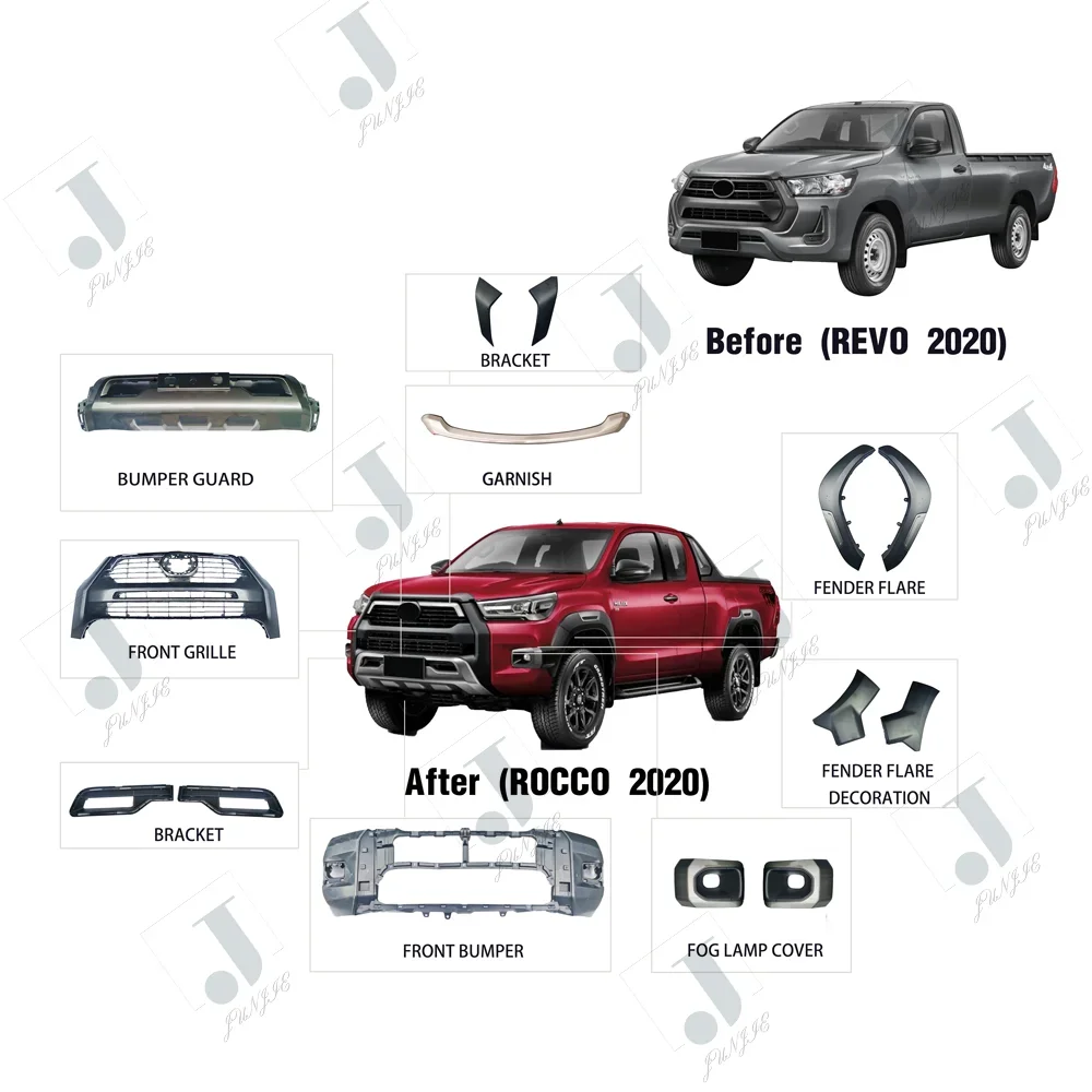 

Pickup 4x4 accessories body kit for toyota hilux new revo upgrade to new rocco 2020