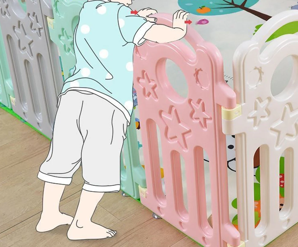 Baby Play Pen Playpen Updated Modern Design Children Playground Kids Play Yard Game Fence Foldable Plastic Portable Baby Playpen