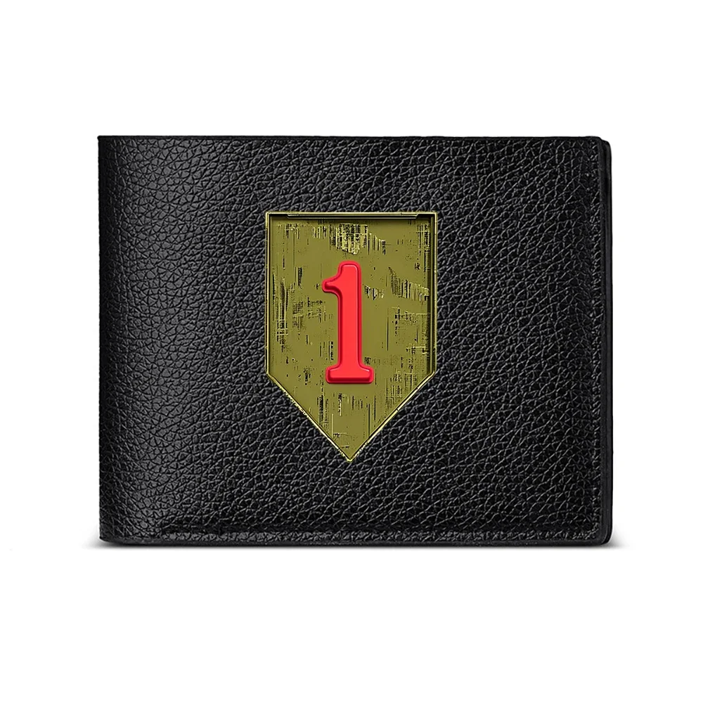 Shield With Red Number One Design Men's Wallet Card Holder Casual Business Fashion Print Style