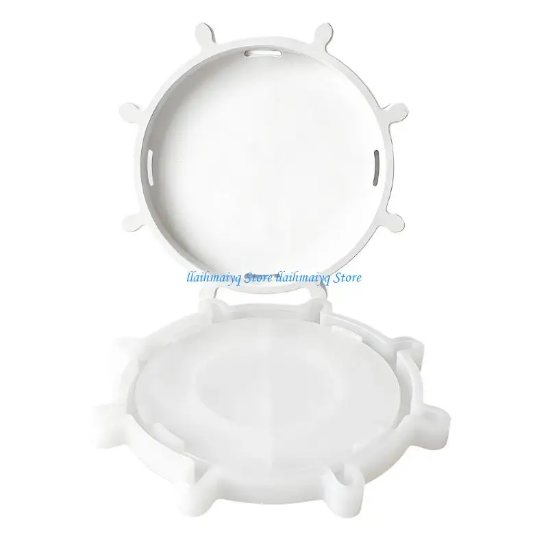 573B Steering Wheel Silicone Crafting Plate Mold Epoxy Resin Casting Molds Suitable for Resin Bowls and Jewelry Dishes