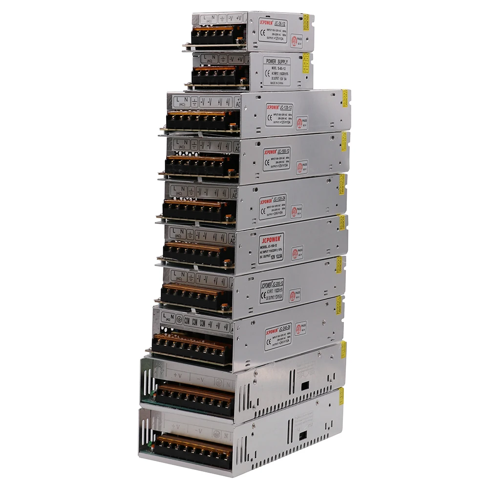 10W-500W Switching Power Supply Transformers Adapter AC110V 220V To DC 5V 12V 24V Power Supply Source Adapter For Led Strip