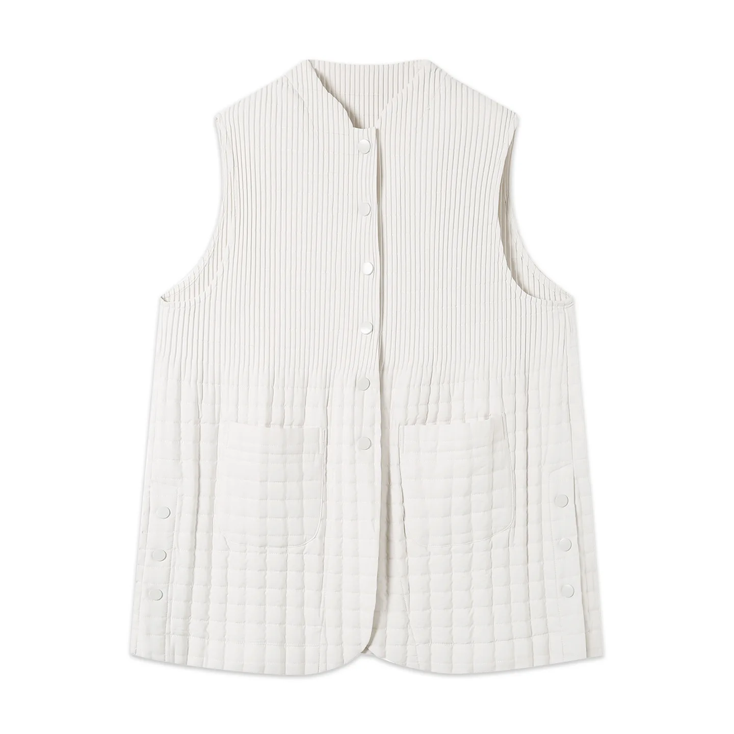 ミヤケプリーツベスト 2025 秋冬 ペプラム コットンベスト レディース コットン服 厚手 無地 シンプル 快適 ジャケット