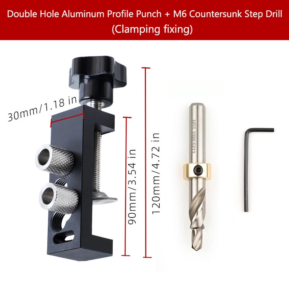 Punching Auxiliary Tool Aluminum Alloy Aluminum Profile Drill Guide Punch Locator Multi-Function Accurate Drilling Accessories