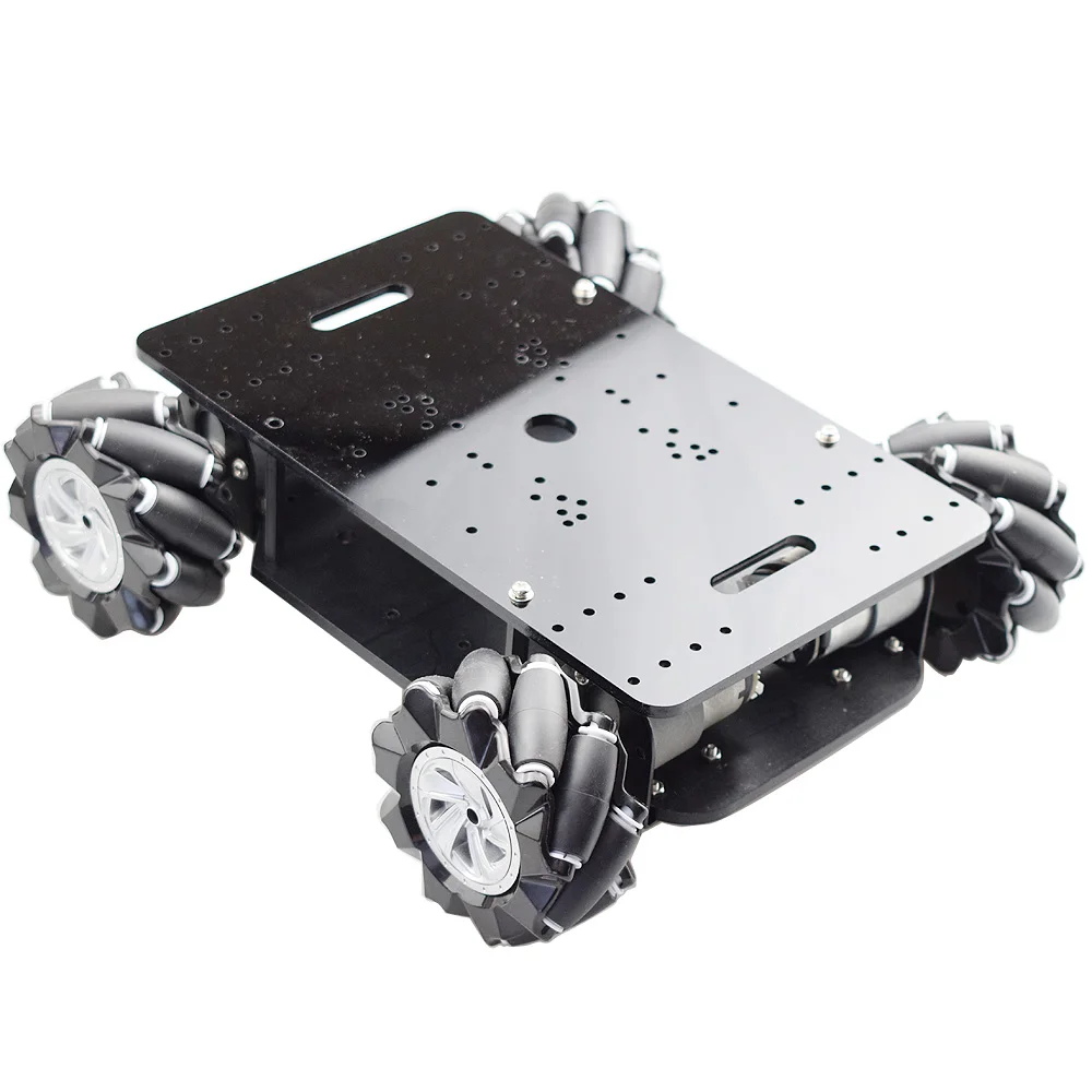 15KG Carico 4WD 80mm Mecanum Ruota Robot Auto Kit Doppio Telaio con Motore Encoder DC 12V per Arduino Progetto FAI DA TE STEM Giocattolo