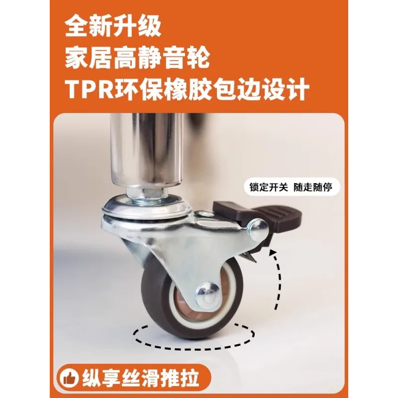 رف المعاطف من الأرض إلى السقف، شماعة من القرون الوسطى، رف تخزين ملابس غرفة النوم، سلة تخزين من الخشب الصلب بعجلة صامتة #4