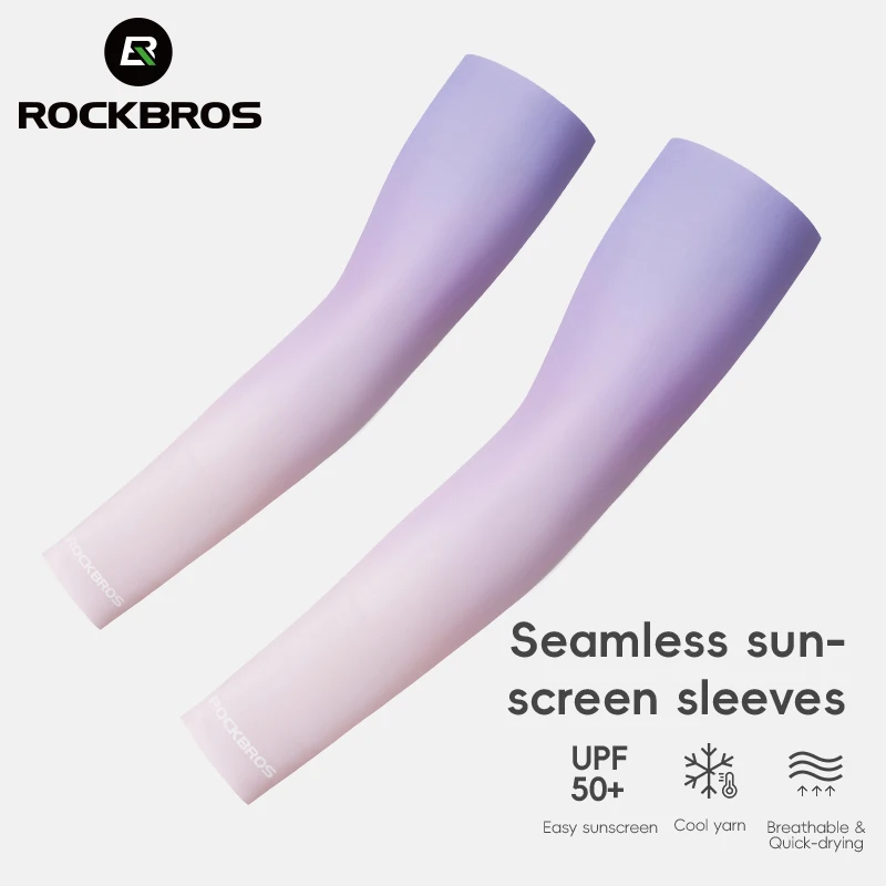 ROCKBROS Manicotti da ciclismo estivi Senza cuciture Protezione solare Maniche di protezione UV Traspiranti Traspiranti Uomo Donna Sport all\'aria