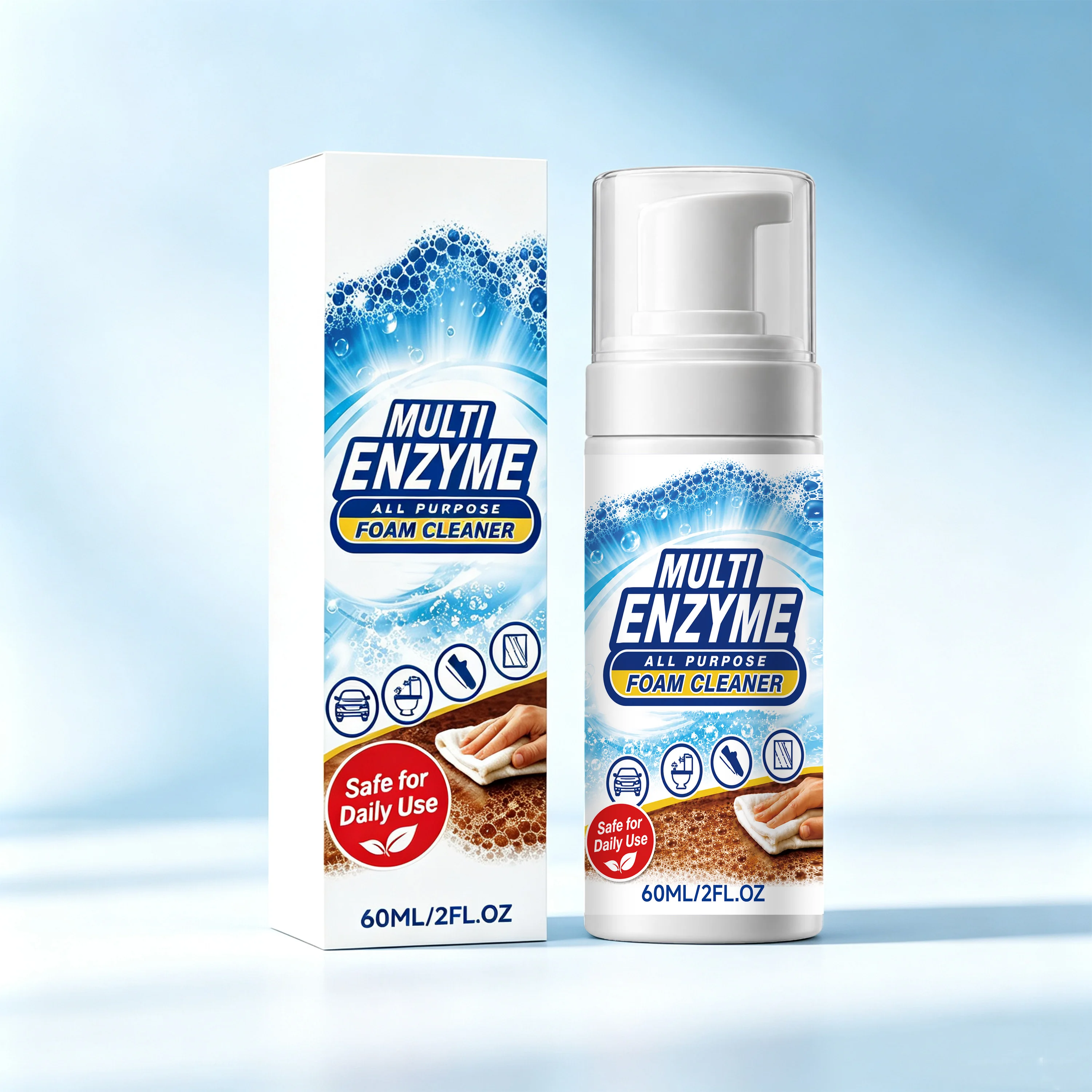 Multi-Purpose Foam Cleaner, Multi-Scene Use for Kitchen Bathroom Car Interior, Easy Remove Daily Stains, Convenient Household Cleaning Foam Spray