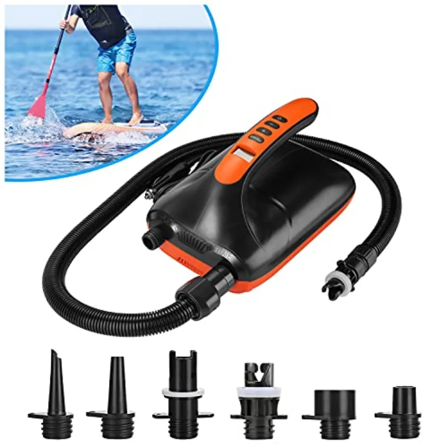 

Paddle Board Pump 20PSI Digital Electric Air Pump for Inflatables Sup Pump 12V DC Car Connector Intelligent Dual Stage and Auto