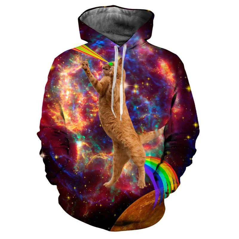 

Funny Imaginative 3D Print Cat Hoodie For Men Women Animal Pattern Long Sleeve Hooded Sweatshirt Street Oversized Pullovers