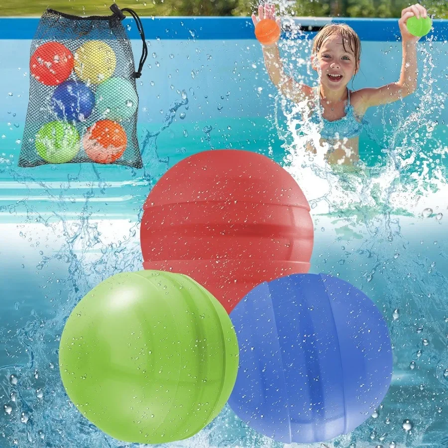3 Stück wiederverwendbare WasserballonsQuickFill Wasserbomben Silikon-Wasserbälle für Kinder im Alter von 3–12 Jahren Outdoor-Wasserball kämpft Sommerparty Supp