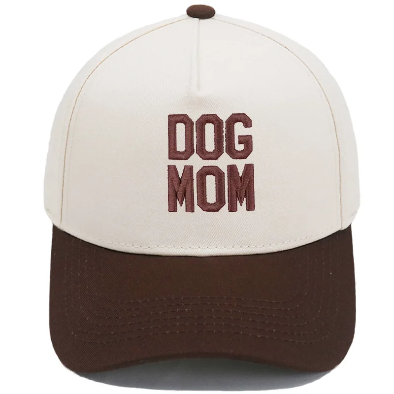 1pc DOG MOM Truck Driver Hat Embroidered 3D Color Blocked Baseball Hat European and American Men's and Women's Retro Casual Hat