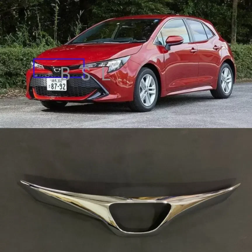 For 2019 2020 Toyota Corolla E210 Sport Hatchback Auris ABS Chrome Front Center Mesh Grille Grill Cover Radiator Strip Trim