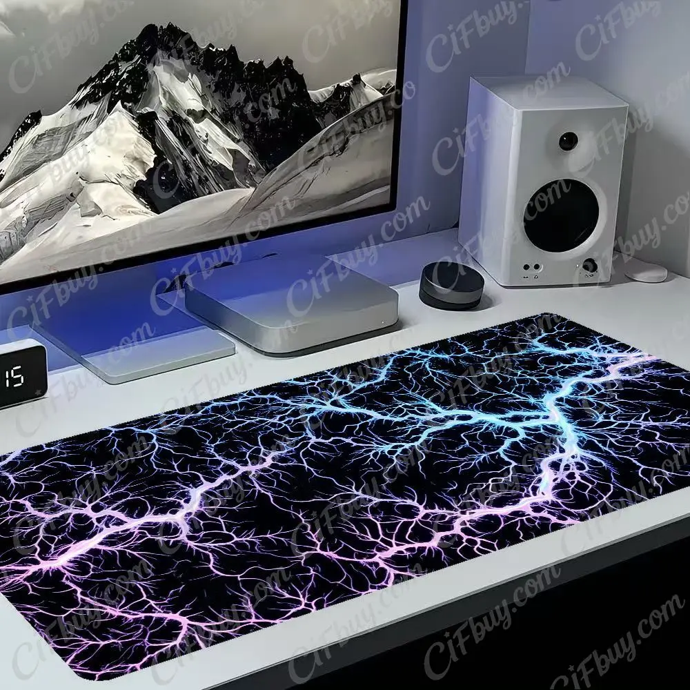 CIFBUY Lightning Pattern Mouse Pad Large Desk Mat For Gaming Office PC Laptop Keyboard Durable Smooth Non Slip Rubber Base Flat