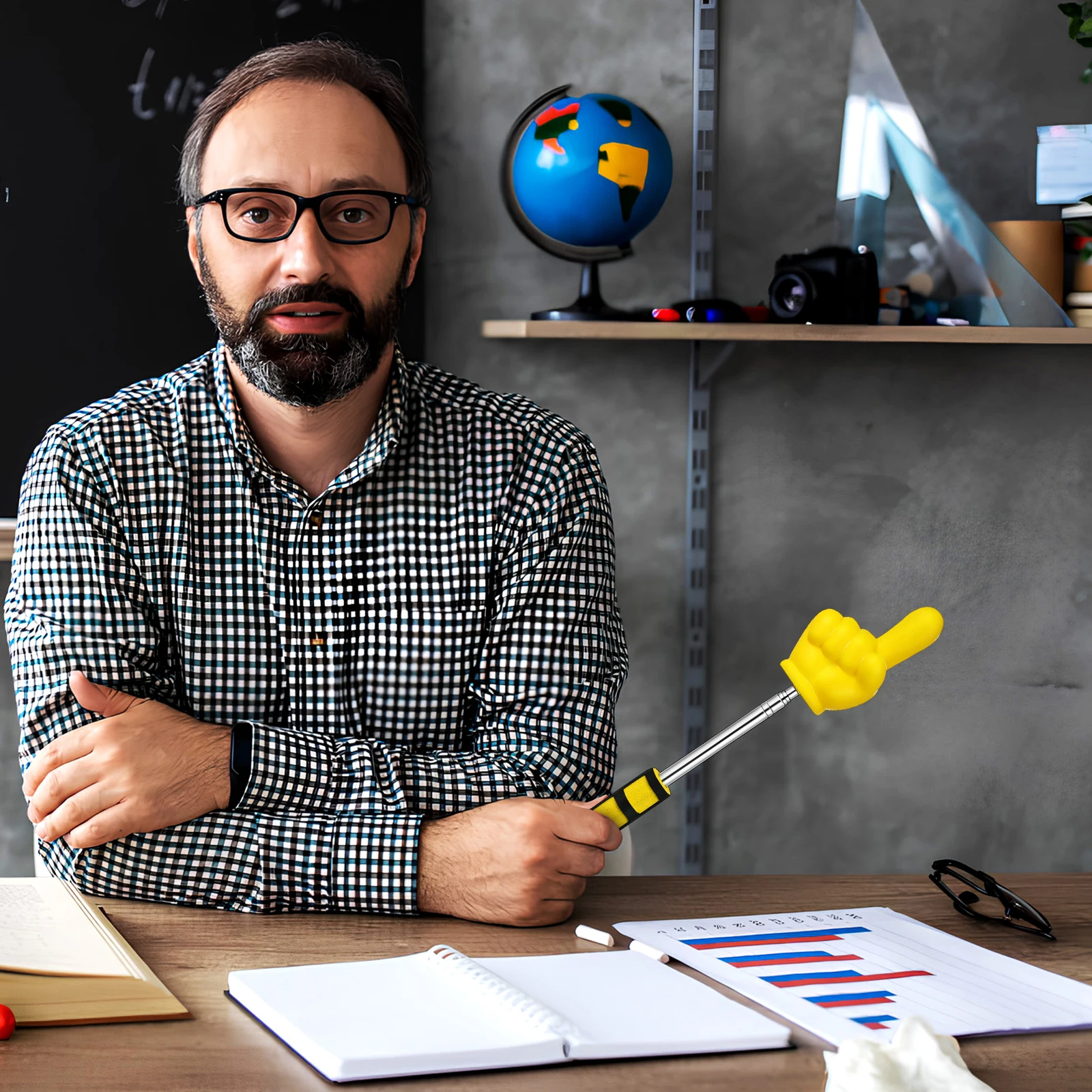 

2pcs Extendable Teaching Stick Soft Handle For Classroom Teacher Hand Finger Sticks