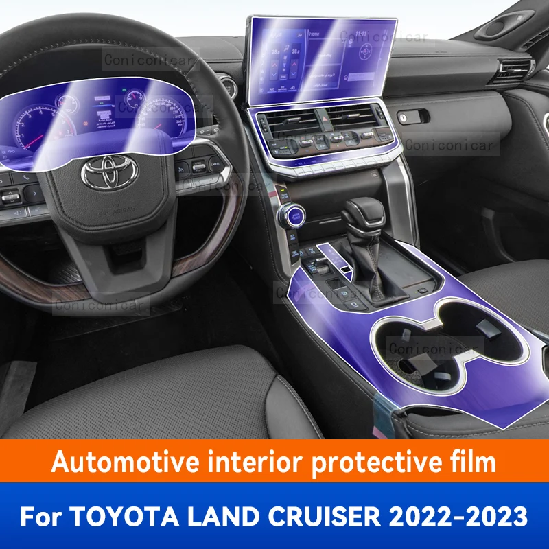 

For TOYOTA LAND CRUISER 2022 2023 Gearbox Panel Dashboard Navigation Automotive Interior Protective Film TPU Anti-Scratch