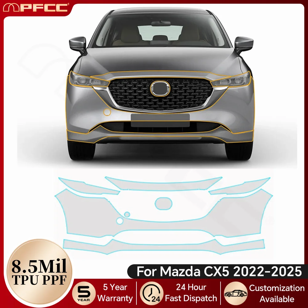 

For Mazda CX5 CX-5 2022-2025 8.5Mil TPU Paint Protection Film Pre-cut PPF Bra Car Body Anti-scratch Clear Kit Resistant Covers