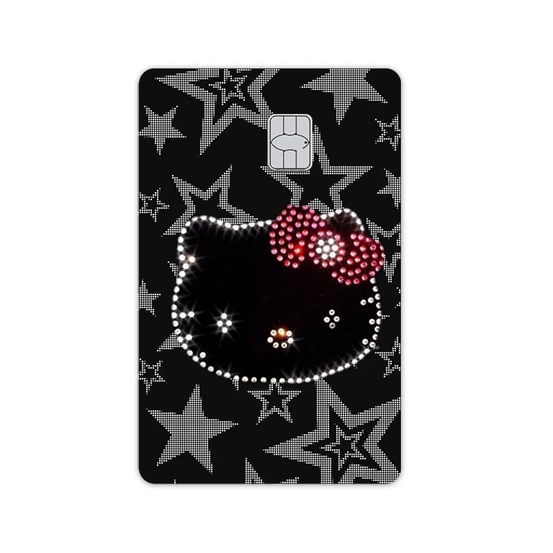 Y2k Hello Kitty Mode Credit Debetkaart Diy Stickers Kawaii Cartoon Visa Bankkaart Film Tape Skin voor Kleine Grote Geen Chip Decor