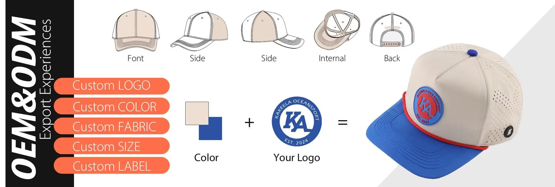 Men's Waterproof Breathable Camping Hat Green Color Baseball Cap Truck Driver Golf Cap