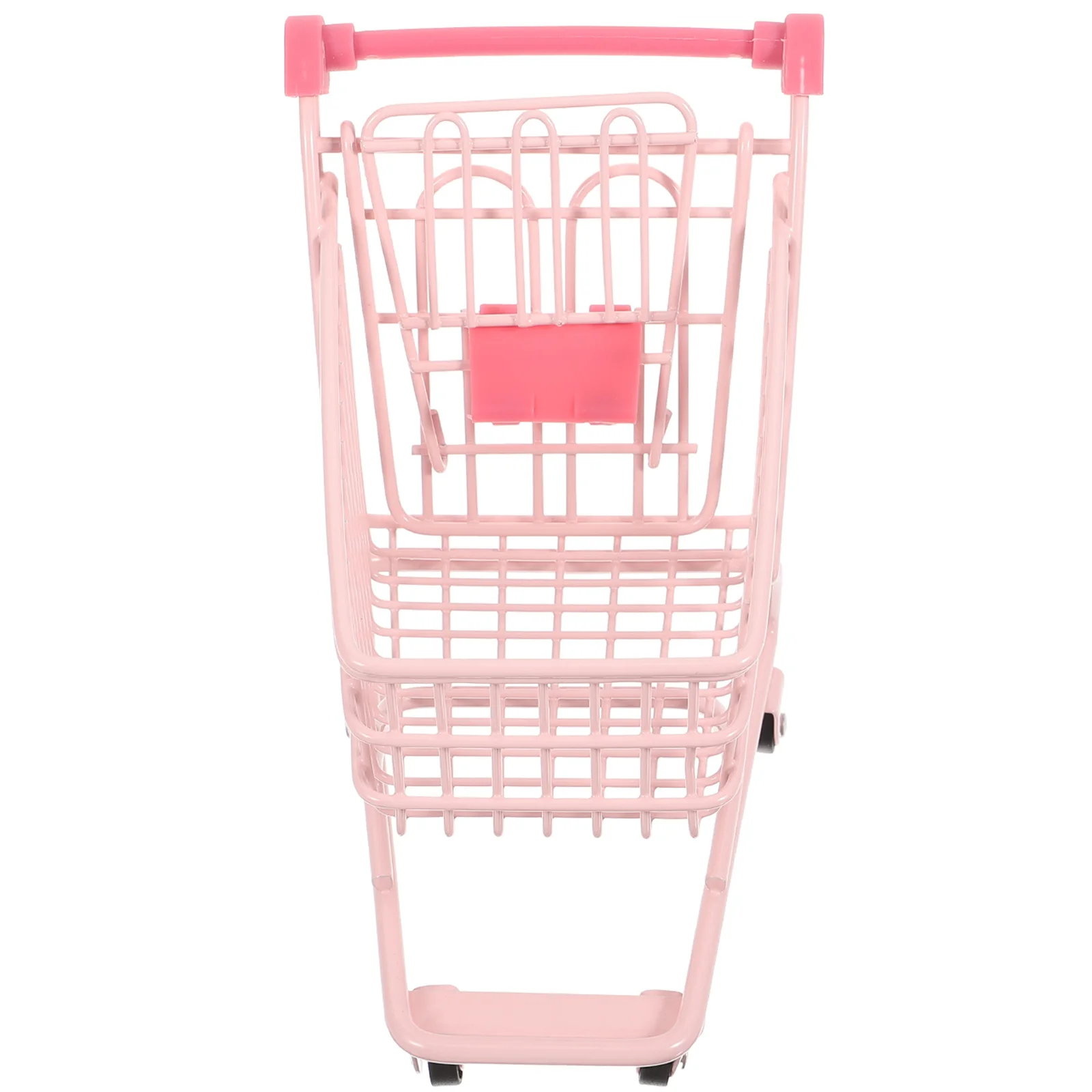 Carrito de compras con utilería para fotos, Mini carrito de Metal para escenas de casa de muñecas, carrito de comestibles rosa para niños, juego de simulación, decoración en miniatura