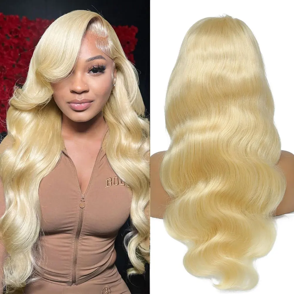 

30 inch 613 Lace Front Wig Human Hair 13x6 Body Wave Hd Lace Frontal Wig Pre Plucked 613 Blonde Lace Front Wigs 180% Density