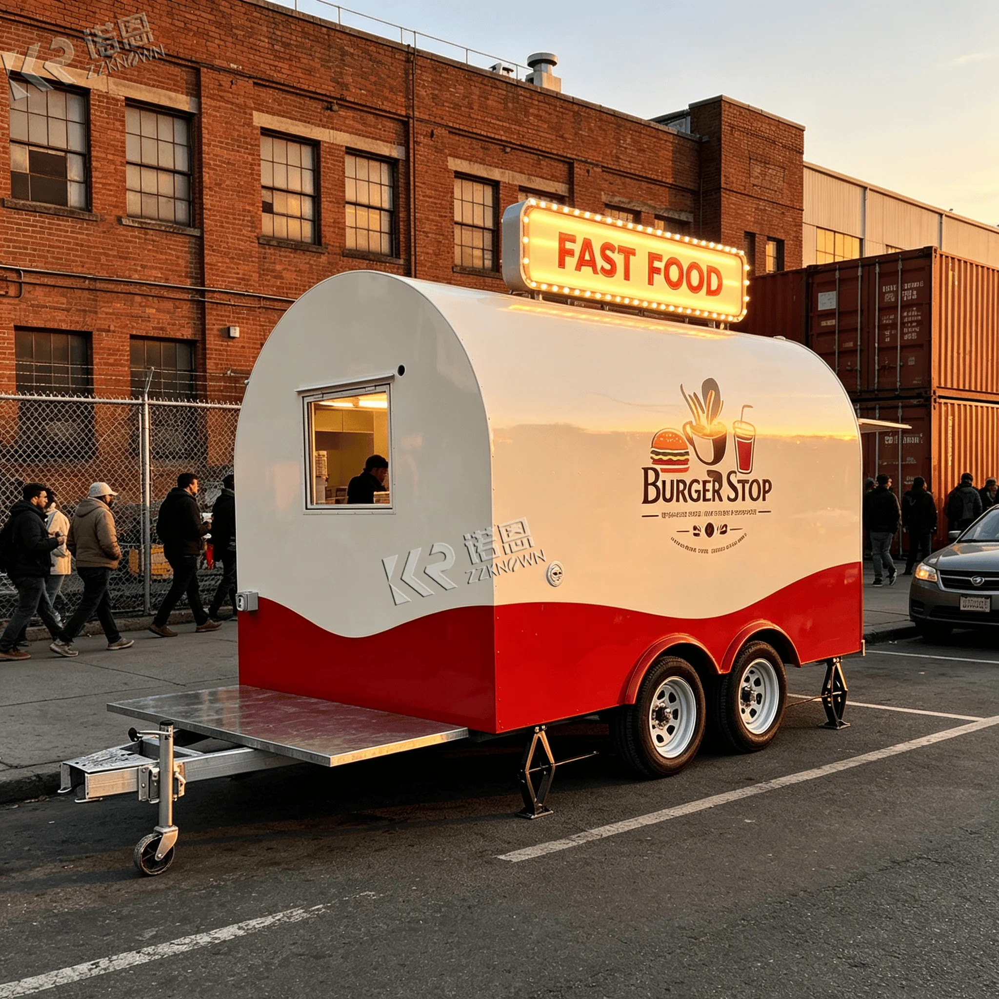 2.0m Compact Curved‑Body Food Truck Food Trailer With Access Hatch for Small‑Scale Outdoor Pop‑Up Snack Business