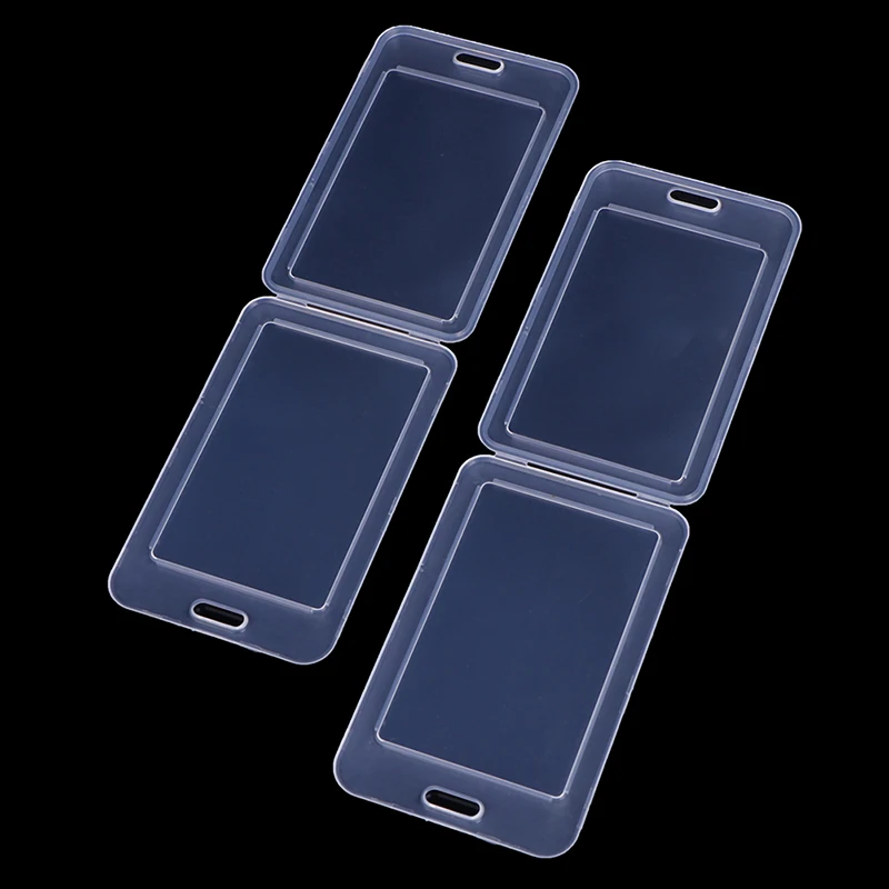2pcs Simple Transparent Plastic Name Card Cover Bank Card Holder