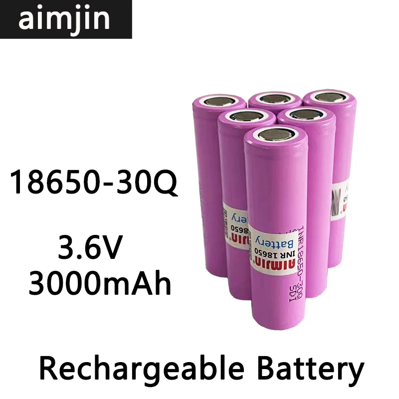 3.6V 18650-30Q Battery Pack 3000mAh For Rechargeable Li-ion Cell For Flashlight Use