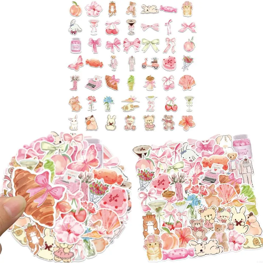 

50counts Cartoon PVC наклейка с водонепроницаемой эстетической наклейкой для скрапбукинга F19E