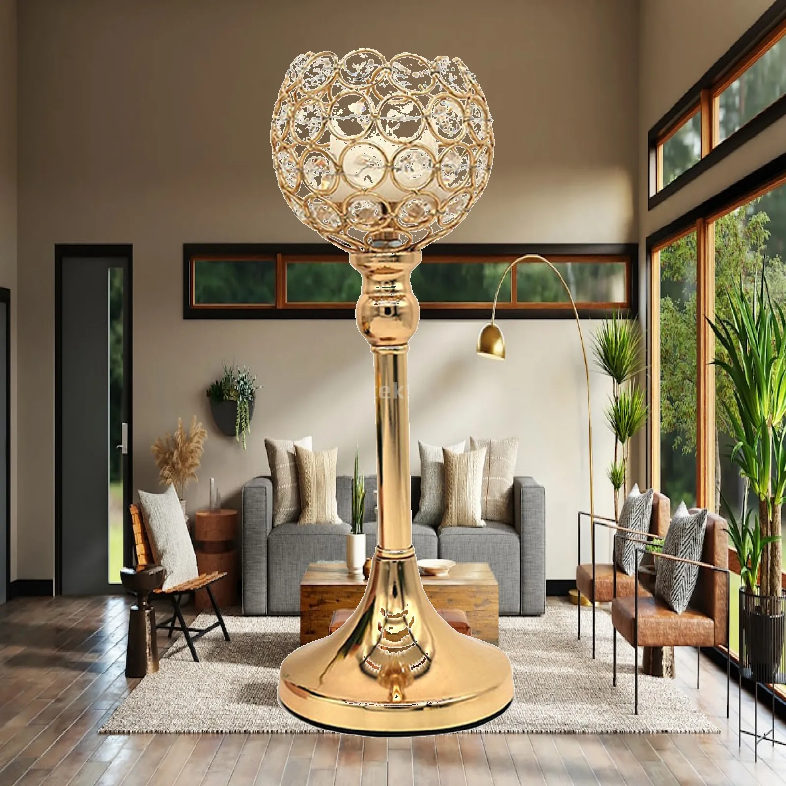 Holder Crystals Embellishing Candelabra Shining Wedding Cabinet Candles Stick
