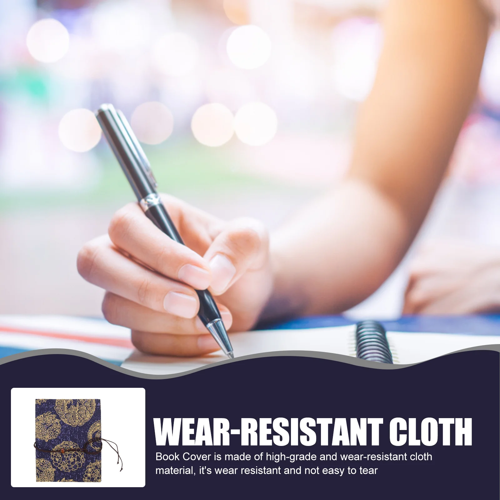 Book Cover Protector Exquisite Retro Decor Jacket Multi-use Fabric Covers for Hardcover Student