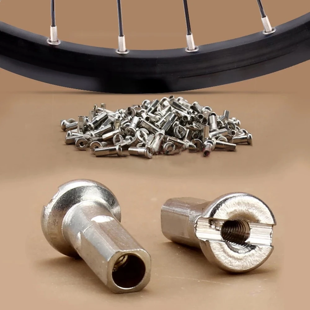 Bike Part Road Bike Bike Wheel Mountain Bike Silver Spoke Screw Spoke Cap Cycling Spokes Nipples Bicycle Spoke Nipples