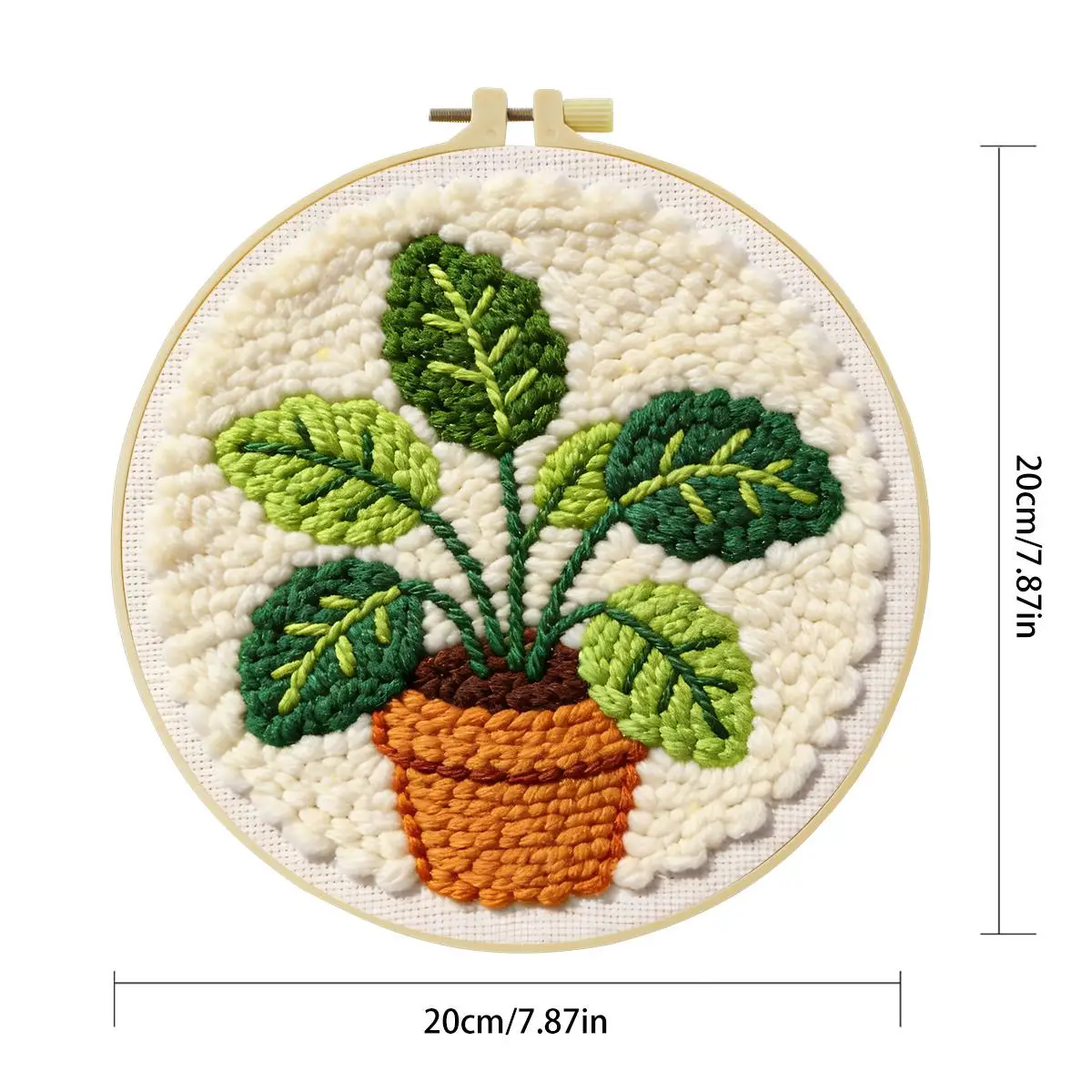 20X20CM/7,87 Zoll Blätter Stanznadel-Stickerei-Set, Stickerei-Kit, Gestrickte Stickerei, DIY Handgemachtes Geschenk, Nähkunst – Detail 2
