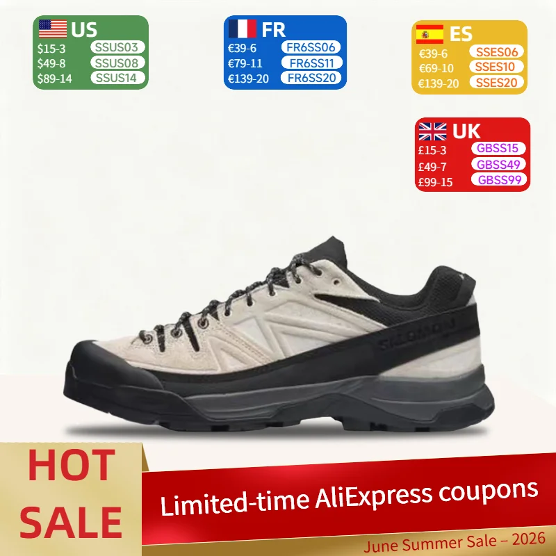 Salomon X-ALP LTR: Zapatos de Senderismo de Corte Bajo Retro, Elegantes, Minimalistas, Versátiles y Duraderos (Unisex) en Beige y Negro 479888