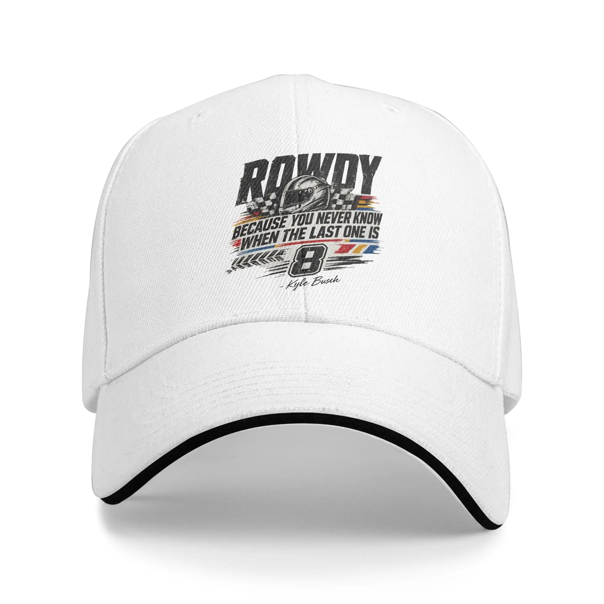 Kyle Busch Racing Baseball Cap Vintage Rip 1985-2026 Sandwich Hat Unisex Adjustable Dad Hat Outdoor