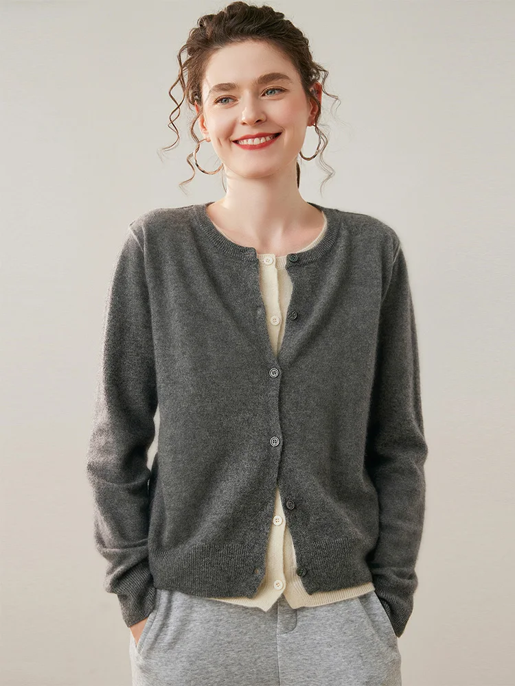 

Women's Sweater False Layered Cardigan 100% Cashmere Sweater Autumn Winter Clothes Knitwear O-Neck Office Casual Warm Pullover