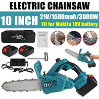 10 inch 3000W Electric Pruning Saw Chainsaw With Oiler Cordless Garden Woodworking Cutting Power Tool For Makita 18V Battery