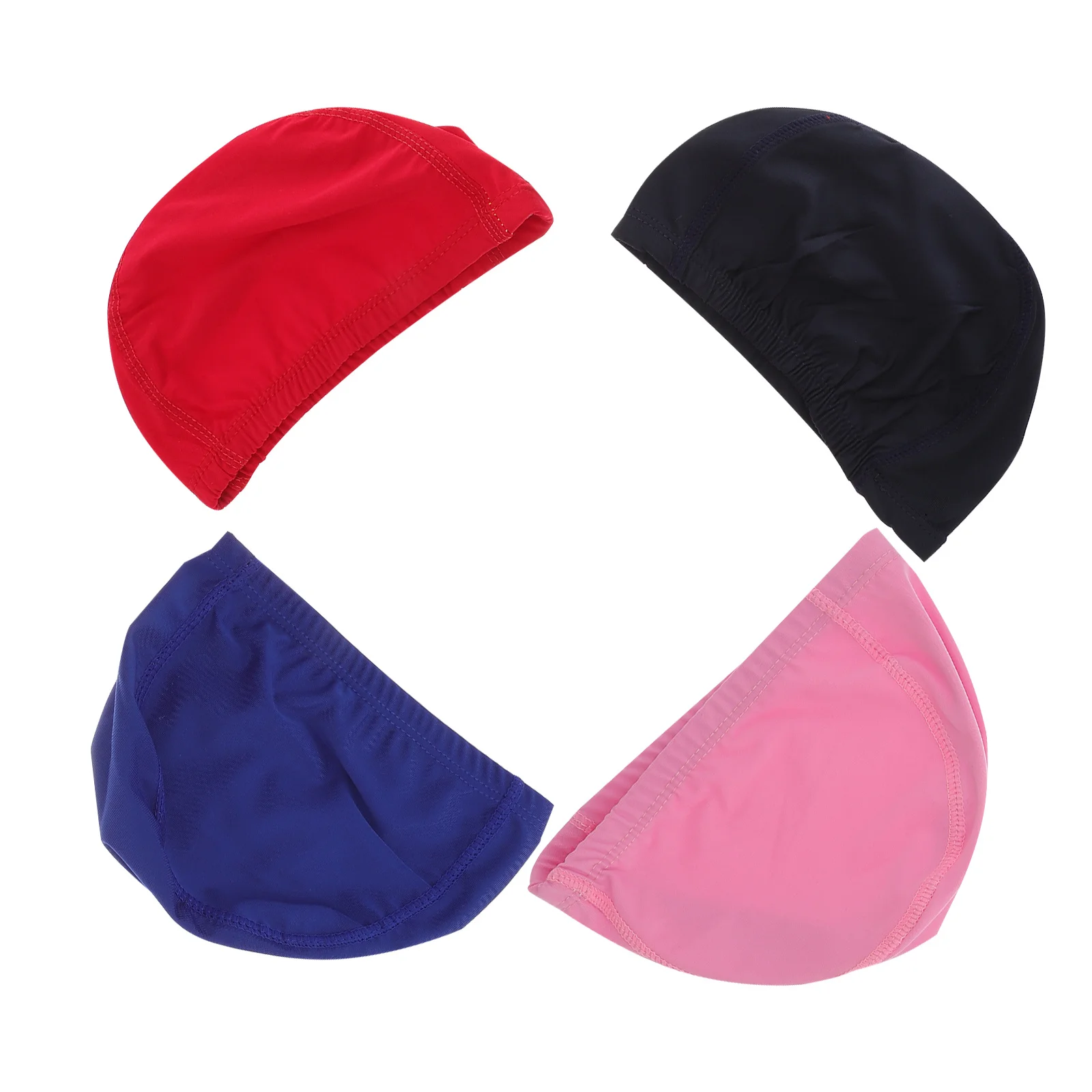 

4Pcs Swimming Caps Men Women Boys Girls Strong Elasticity No Deformation Comfortable Breathable Soft Texture Easy Onoff