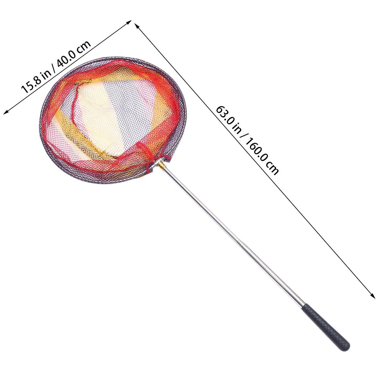 الصيد صافي القطب ملعقة قصيرة صغيرة صافي مرنة 5 قسم الفولاذ المقاوم للصدأ القطب الأبيض الملونة 40 سنتيمتر الصيد شبكة دائم سهلة #6