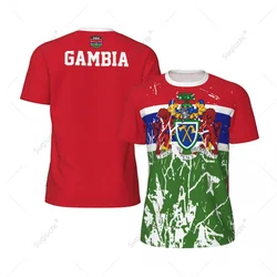 Exclusive design Gambia Flag Grain 3D Printed Men For Running Bike Soccer Tennis Fitness Sports tshirt Mesh Fans Short T-shirt