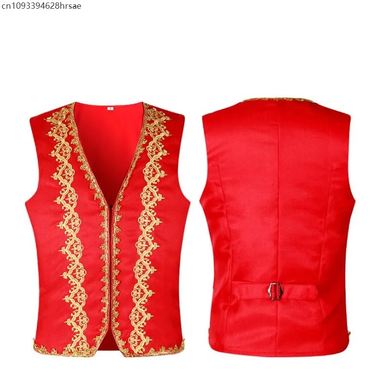 Mannen stijlvol borduurwerk barok steampunk vest jas middeleeuwse Victoriaanse cosplay prins edelman vest Beierse Halloween